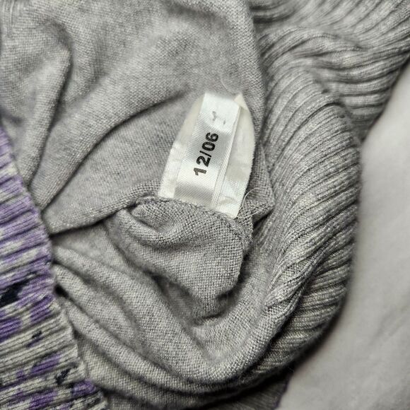 Express Cardigan Womens M Purple Swirl Print 3/4 Sleeve Button Up Vintage 2006 - Picture 9 of 9